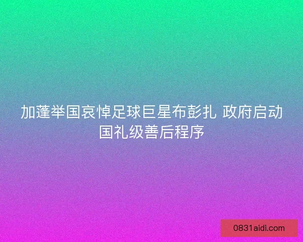 加蓬举国哀悼足球巨星布彭扎 政府启动国礼级善后程序