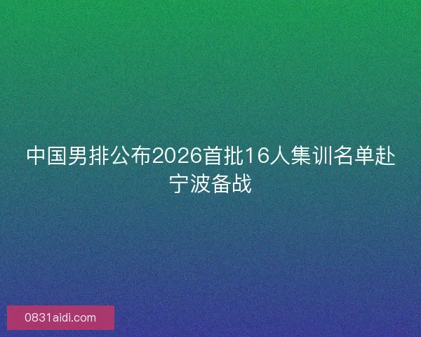 中国男排公布2026首批16人集训名单赴宁波备战